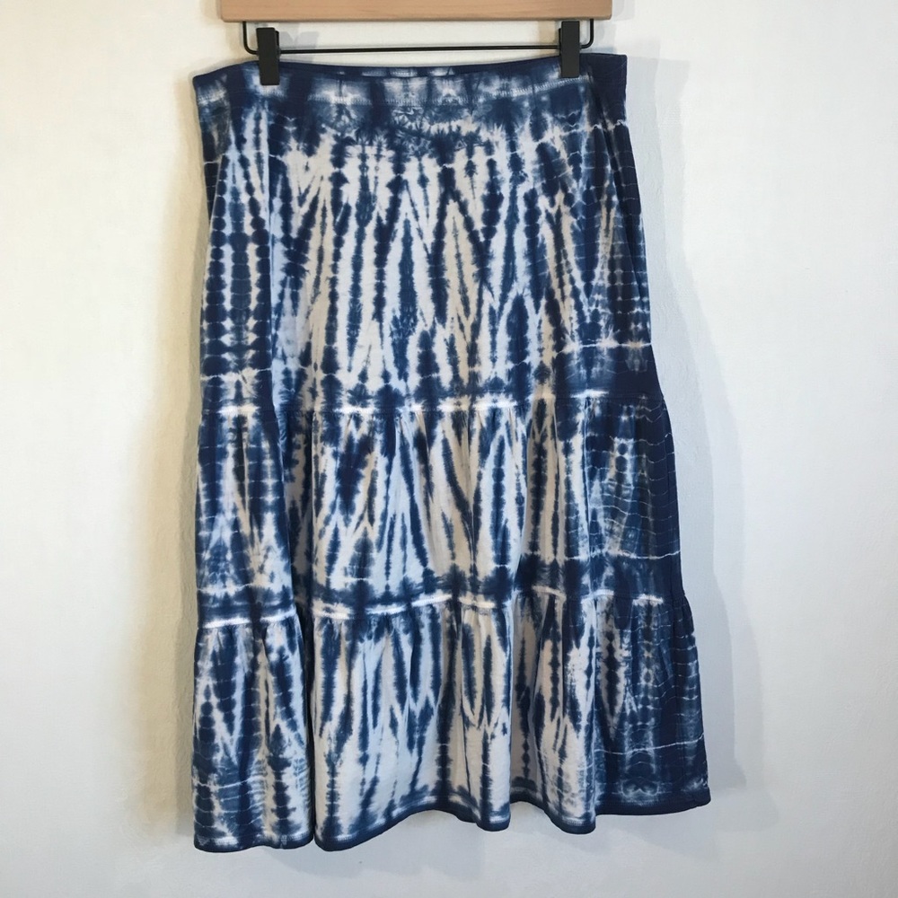 J. Jill Tie Dye Tiered Peasant Skirt